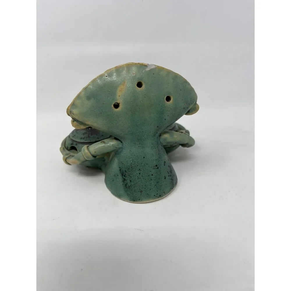 Novica Handmade Janger Dancer Green Ceramic Condiment Incense Holder 5PC